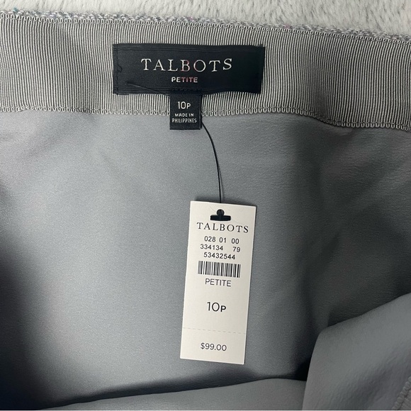 Talbots Wool Herringbone Faux Wrap Scallop Buttons Career Old Money Sz 10P NWT - Picture 6 of 8